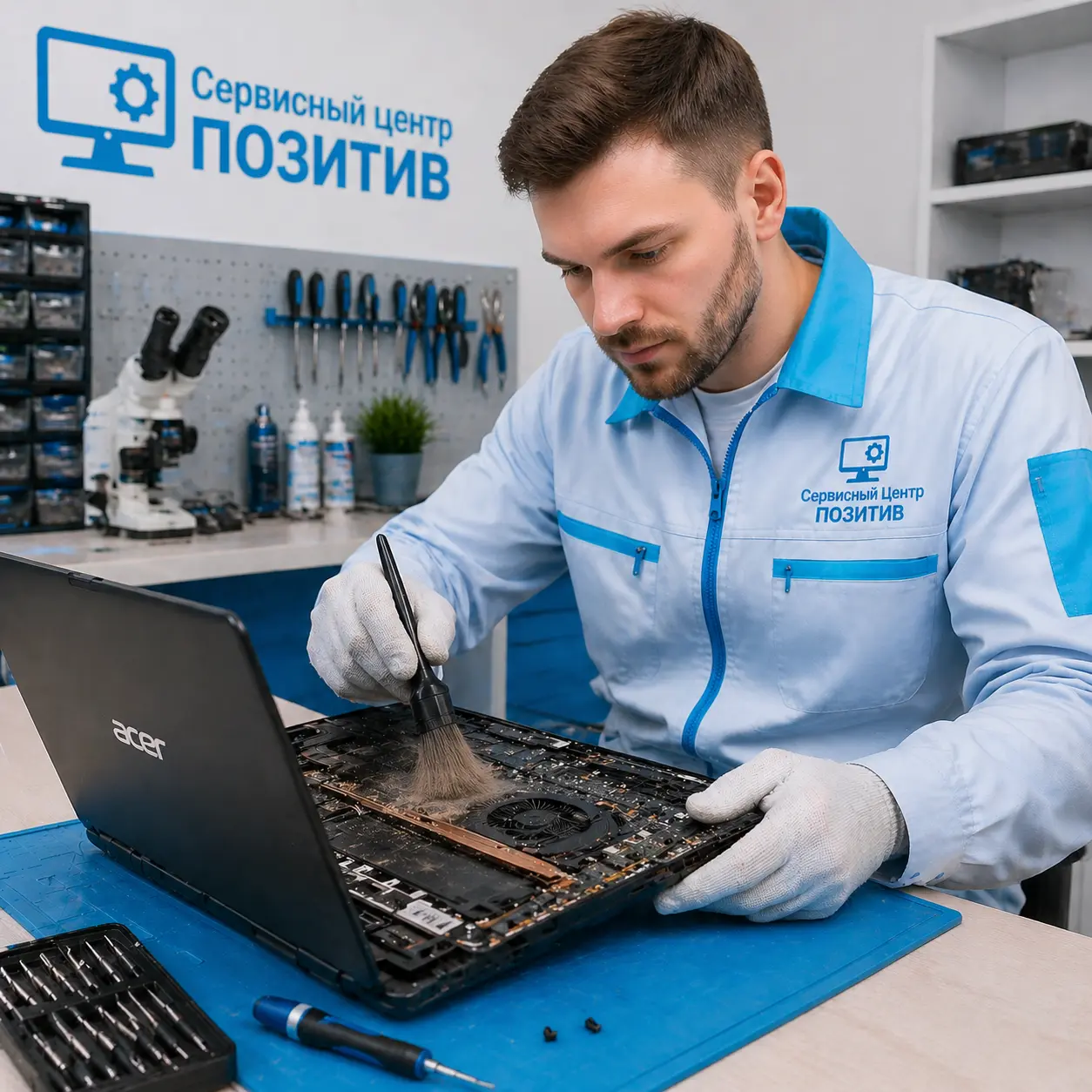 Чистка ноутбука Acer от пыли в Симферополе | Замена термопасты