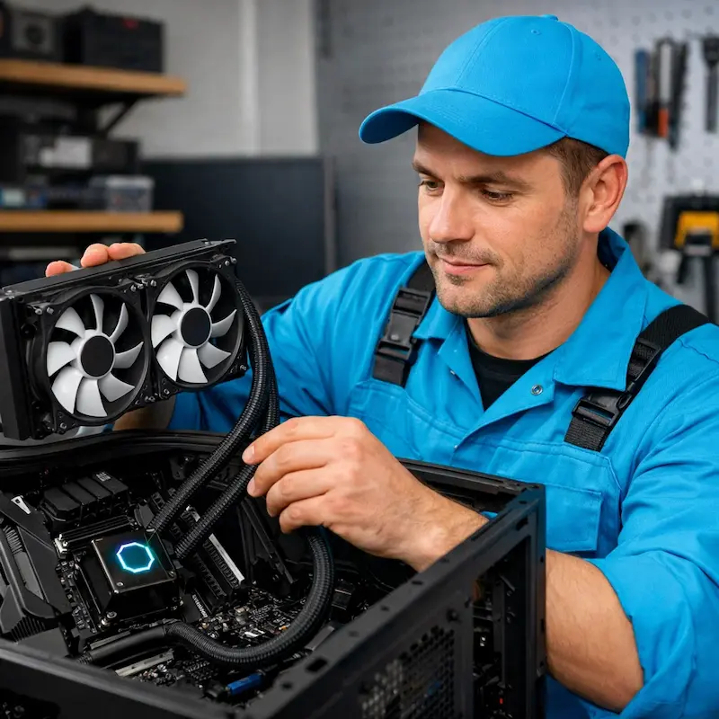 Установка водяного охлаждения на компьютер в Симферополе